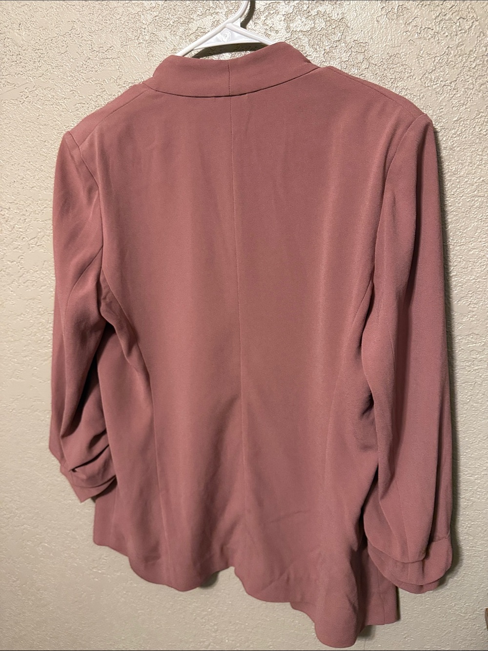 Aritzia Babaton Power Hip Blazer Relaxed Draped Open Red Willow Pink Crepe 10 - Picture 9 of 9